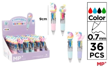 Długopis mini 4-kolorowy 0.7mm jednorożec (36szt) - MP Main Paper