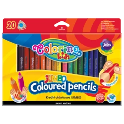 Kredki ołówkowe trójkątne jumbo Colorino Kids z temperówką 20 kolorów - PATIO