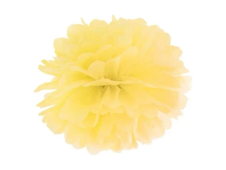 Pompon bibułowy żółty 25cm - PartyDeco