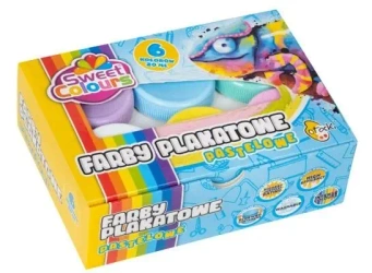 Farby plakatowe pastelowe 6 kolorów 20ml - Sweet colours