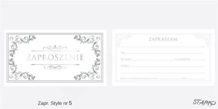 Zaproszenia Style nr 05 (opakowanie 10 szt) - Stamp