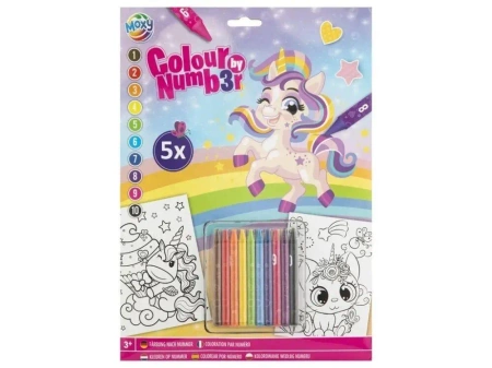 Kolorowanie po numerach A4 5ark Jednorożec - Grafix