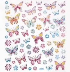 Naklejki motyle i kwiaty 63szt - Dalprint dpCraft