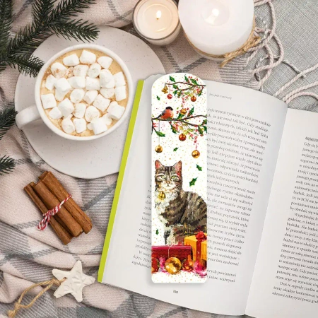 Zakładka tradycyjna Boże Narodzenie Kot - Henry