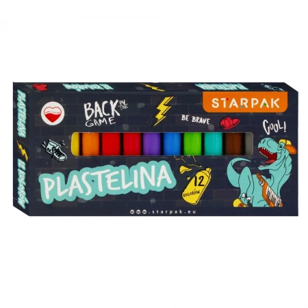 Plastelina 12 kolorów Dino Skate - STARPAK