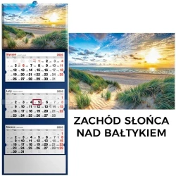 Kalendarz 2026 trójdzielny zachód słońca - Evena