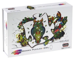 Puzzle 137 drewniane kolorowe Sowa - EUREKA 3D
