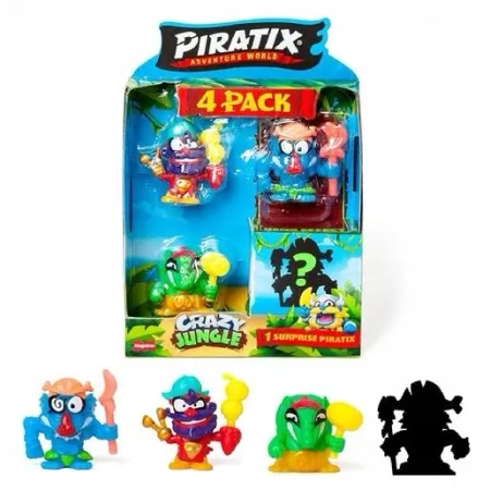 Piratix Crazy Jungle Mini Zestaw 4 Figurek 1szt.mix - Magic Box Toys Polska (L)