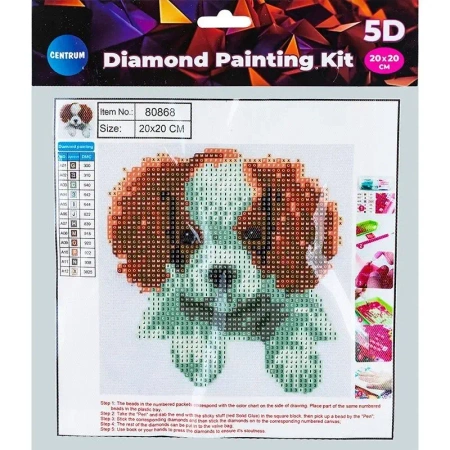 Diamentowa mozaika 5D - Puppy 20x20 80868 - Centrum