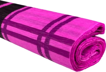 Paczka Bibuła marszczona 50x200 krata czarna na różowym jasnym 10 rolek - TYMOS