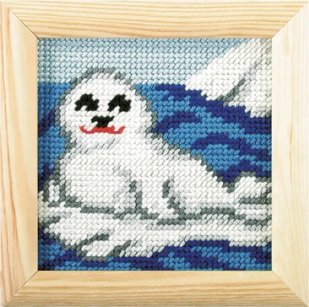 Haft z ramką. Moje pierwsze wyszywanie - Foczka - Anex-bis