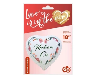 Balon foliowy Kocham Cię białe serce - Godan
