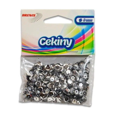Cekiny błyszczące B 200 srebrny - Brewis