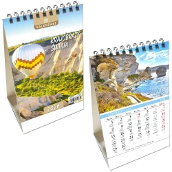 Kalendarz 2026 biurkowy pion Krajobrazy Świata - EV-Corp