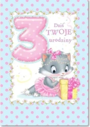 Kartka okolicznościowa Urodziny 3 MF08 - Trend