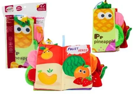 Książeczka miękka owoce piszcząca kolorowa - Leantoys