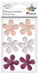 Kwiaty materiałowe pianka 3D 45mm mix 6szt - Titanum