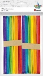 Drewniane patyczki proste 18x150mm mix kolor 50szt - Titanum