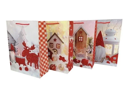 Torebka prezentowa z motywem świątecznym MIX - ADAR