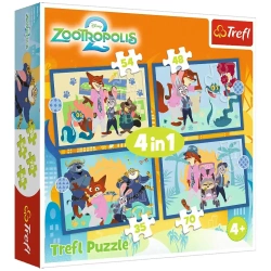 Puzzle 4w1 Zootopia pełna przygód TREFL