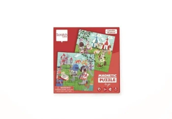 Puzzle magnetyczne 20x2 + książka Rycerze - Scratch
