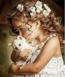 Diamentowa Mozaika Dziewczynka z kotkiem NO-1009643 - Norimpex