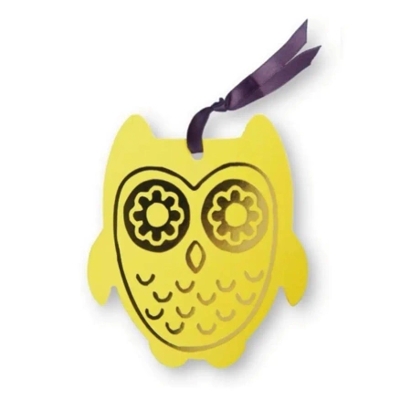 Zakładka do książek ze wstążką - Sowa żółta - Moses
