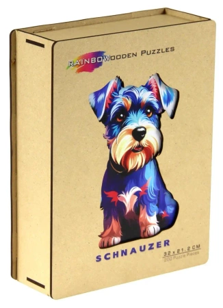 Puzzle 200 drewniane kolorowe Pies Sznaucer - EUREKA 3D