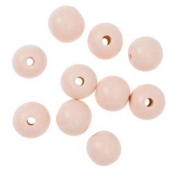 Koraliki drewniane pudrowo różowe 2,5cm 10szt - Dalprint dpCraft