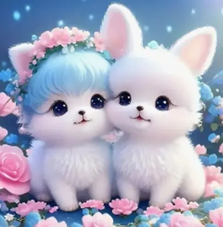 Diamentowa Mozaika Pieski urocza biała parka NO-2001925 - Norimpex