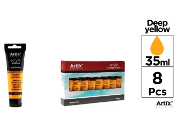 Farba akrylowa ciemnożółta 35ml (8szt) - Artix