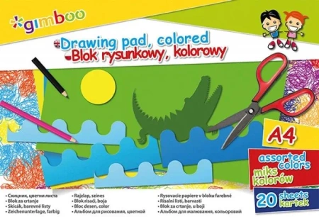 Blok rysunkowy A4/20K kolorowy - Gimboo