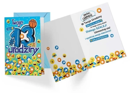 Karnet PR-336 Urodziny 13 chłopiec - Kukartka