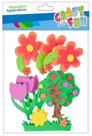 Drzewa i kwiatki samoprzylepne 12szt - Craft with Fun