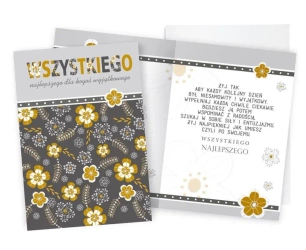 Karnet B6 Wszystkiego najlepszego (kwiaty) - Kukartka