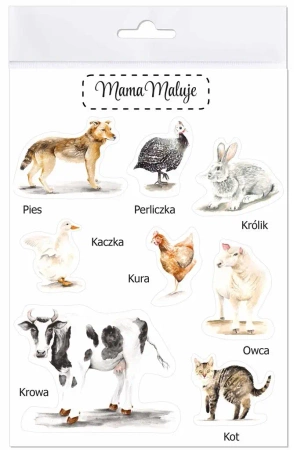 Naklejki duże Zwierzęta wiejskie 1 - Mama Maluje