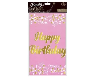 Obrus foliowy B&C Happy Birthday róż 137x183cm - Godan