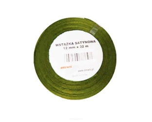 Wstążka satynowa butelkowa zieleń 12mmx32m - Brewis