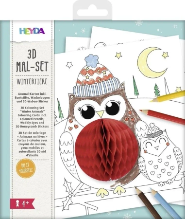 Malowanka 3D - Zimowe zwierzęta - Dekor-Art-Serwis