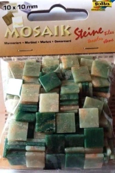 Mozaika kamyczki marmurkowe 10x10mm zielona - Galeria Hobby