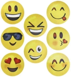 Naklejki papierowe na taśmie Emotikony 500szt - Titanum