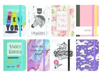 Brulion z gumką A7/80K linia mix - MFP