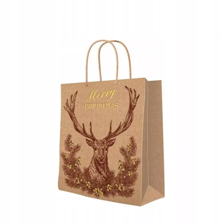 Torebka prezentowa Vintage Christmas Deer, średnia