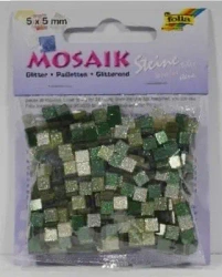 Mozaika kamyczki brokatowe 5x5mm zielony - Galeria Hobby