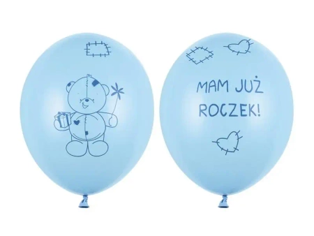 Balony Miś - mam już roczek 30cm 6szt - PartyDeco