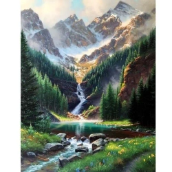 Malowanie po numerach - 40x50cm Potok w górach - Titanum