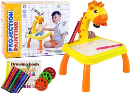 Projektor do nauki rysowania dinozaur żółty - Leantoys