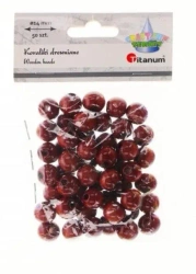 Koraliki drewniane brązowe 50szt - Titanum