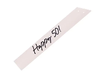 Szarfa Happy 50 krem 76cm - PartyDeco