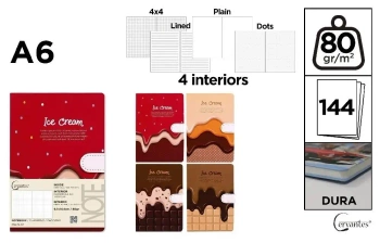 Notatnik A6/144K magnes ice cream MIX - Praca zbiorowa